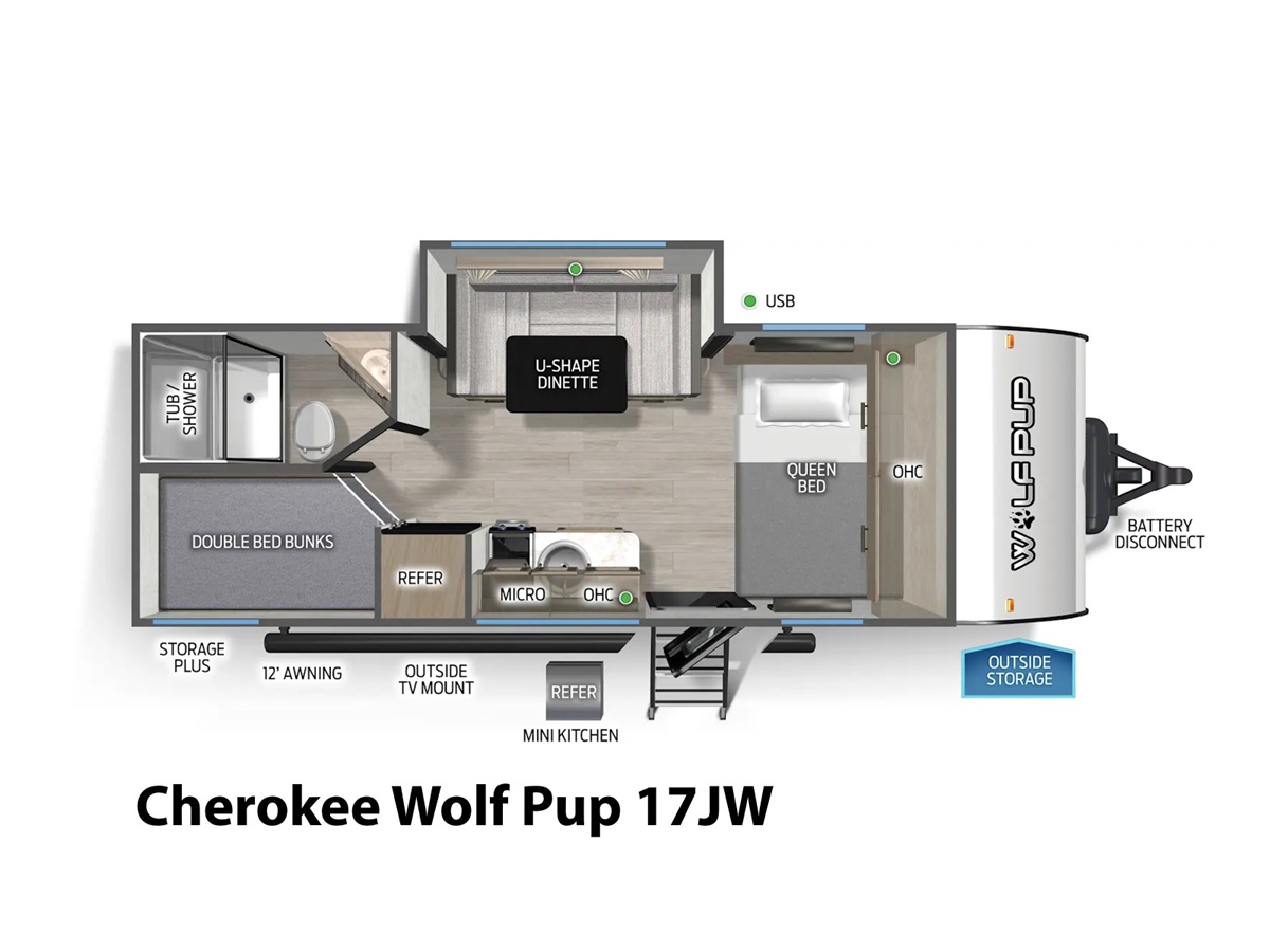 2027 Forest River Cherokee Wolf Pup 17JW Travel Trailer