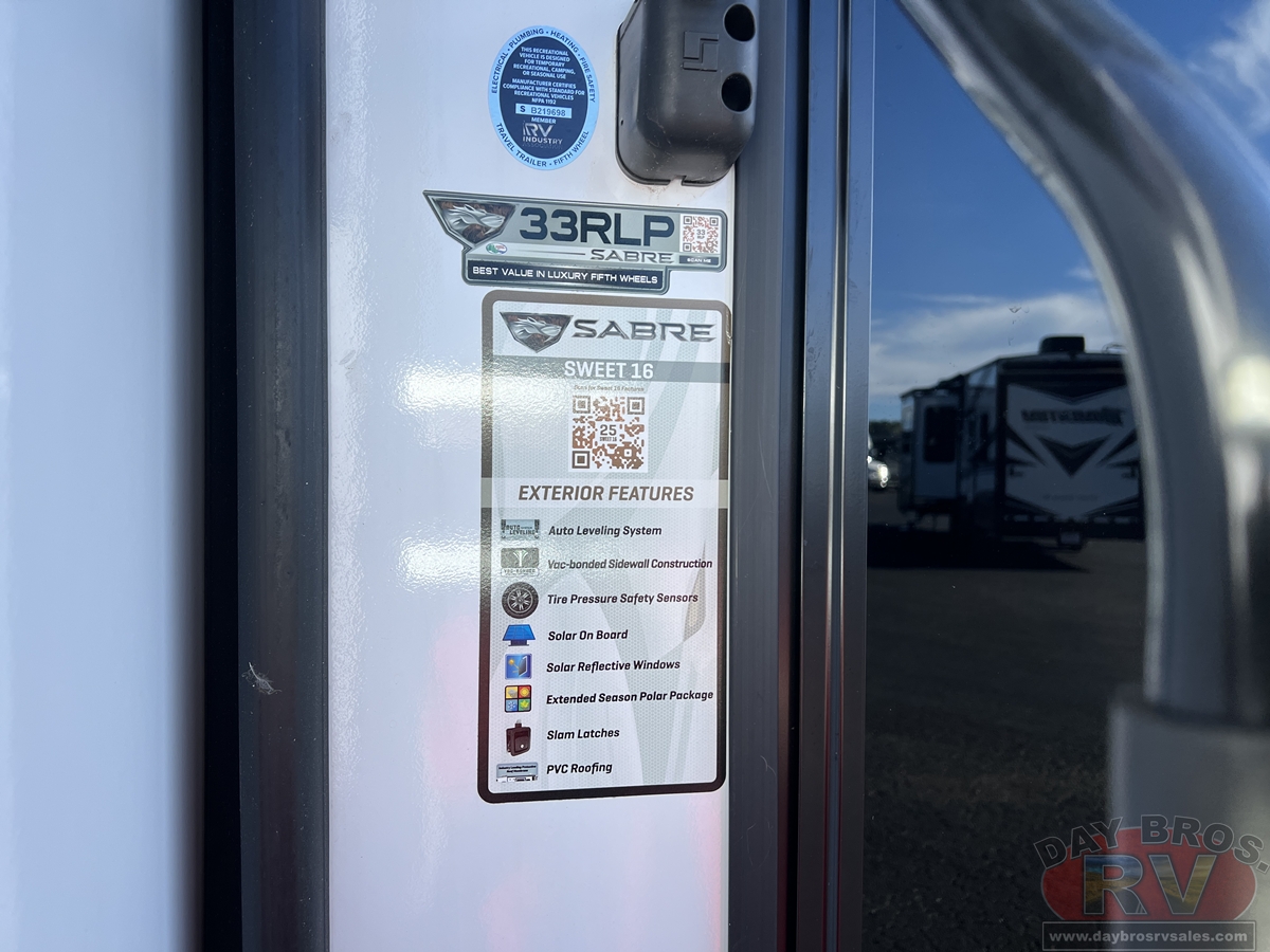 2025 Forest River Sabre 33RLP Fifth Wheel