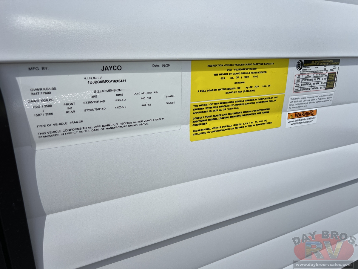 2027 Jayco Jay Flight SLX 261BHS Travel Trailer