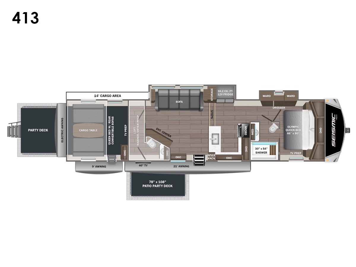 2027 Jayco Seismic Fifth Wheel Toy Hauler 413 Toy Hauler Fifth Wheel