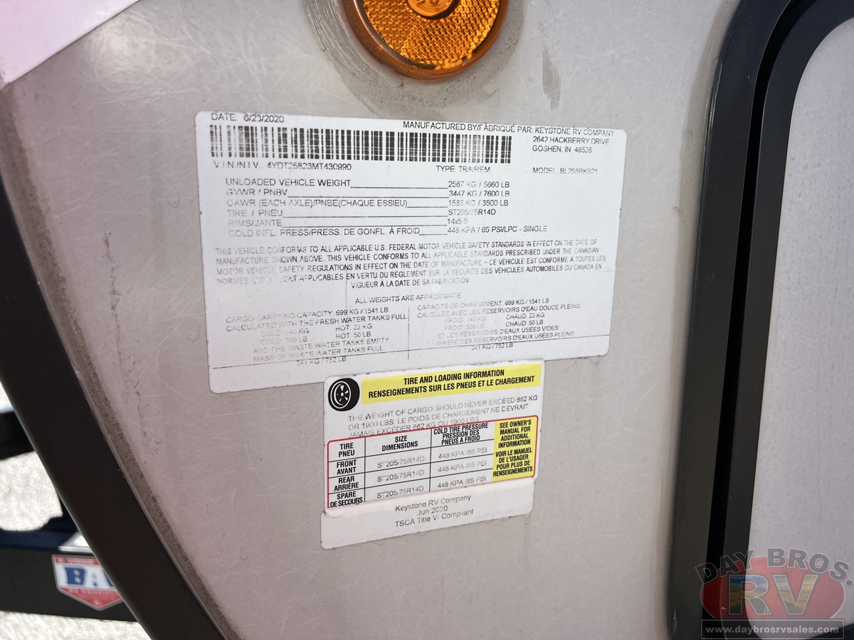 2021 Keystone RV Bullet 258RKS Travel Trailer